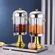 8L Stainless Steel Double Table Juice Dispenser - Silver - 1