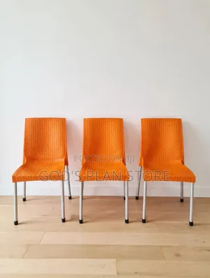 Lime Orange Textured Plastic Chairs (Set of 4)