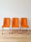 Lime Orange Textured Plastic Chairs (Set of 4) - 1