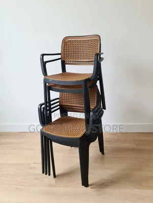 Rattan-Style Plastic Chairs (Set of 4)