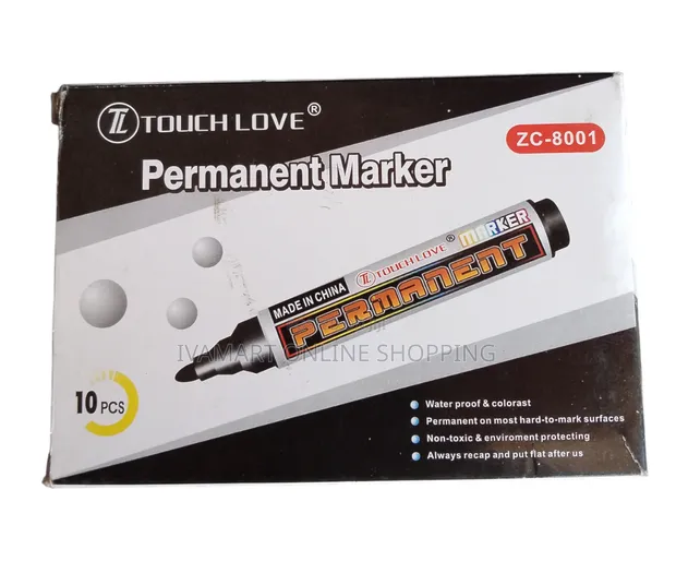 Pack of 10 Permanent Markers (Black, Green, Red, Blue) - 1