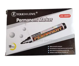 Pack of 10 Permanent Markers (Black, Green, Red, Blue)