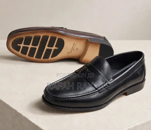 Original Men's Classic Black Billionaire Leather Penny Loafers - 1