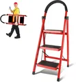 3-Step Folding Ladder with Wide Anti-Slip Pedals - 1