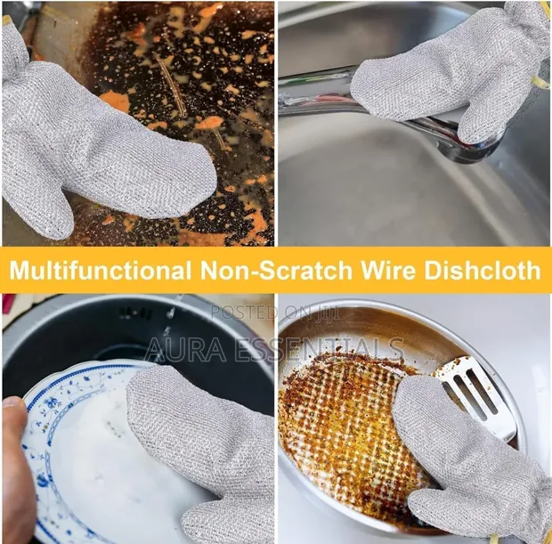 Magic Steel Wire Dish Washing Gloves - 1