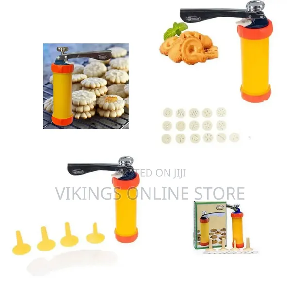 Cookie Biscuit Press Maker with 10 Discs & 4 Nozzles - 1