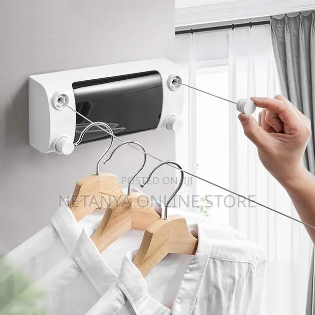 4.2m Wall Mounted Dual Retractable Clothes Line - 1