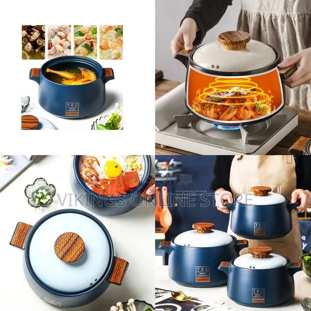 3-Piece Ceramic Casserole Dish Set with Insulated Handles - 1