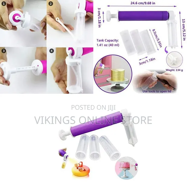 Airbrush Cake Coloring Kit with 4 Spray Guns - 1