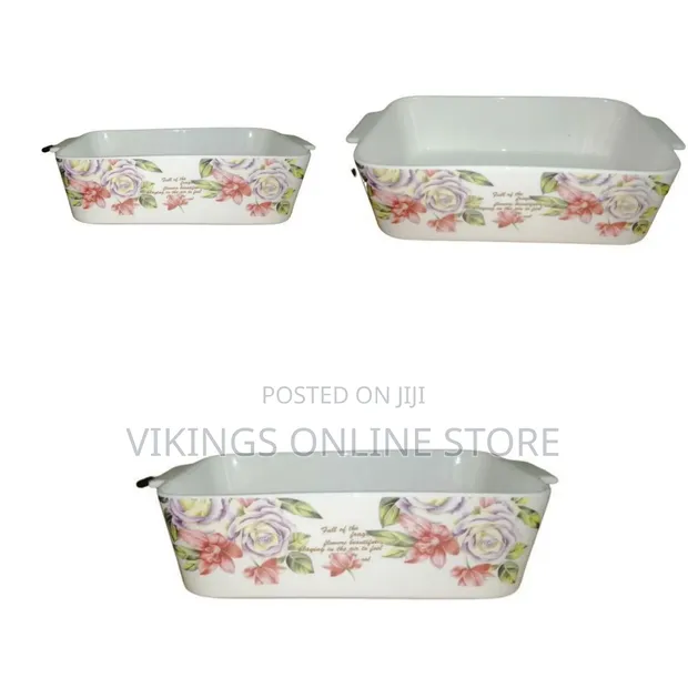 Rectangle Microwave Oven Baking Serving Dish Bowl, White - 1