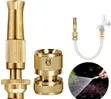 Heavy-Duty Adjustable Brass Hose Nozzle & Quick Connector Set - 2