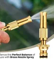 Heavy-Duty Adjustable Brass Hose Nozzle & Quick Connector Set - 3