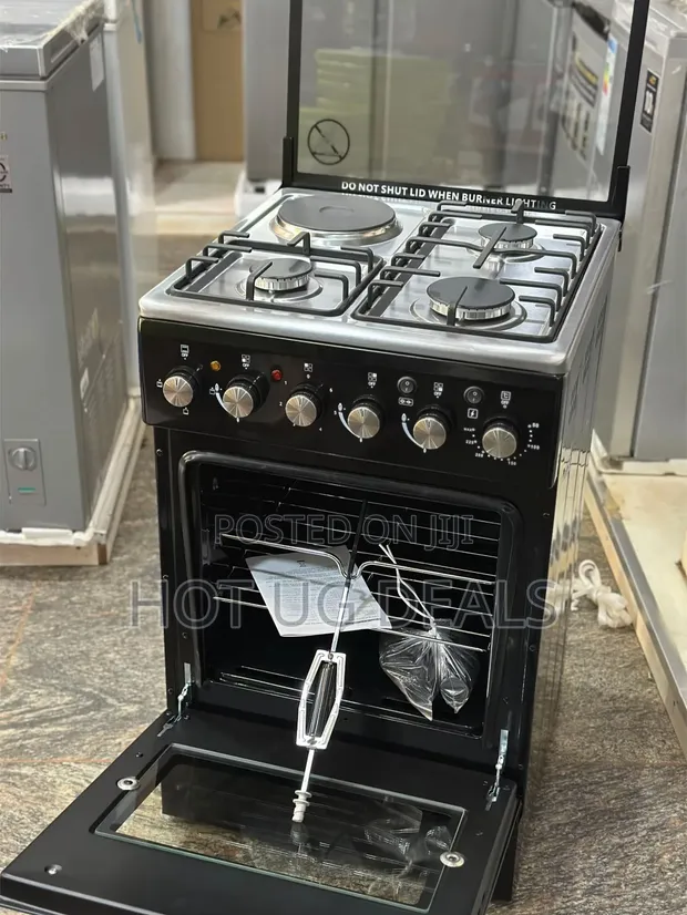 Sony 50x50cm Cooker | 3 Gas + 1 Electric Burner, Oven Rotisserie - 1