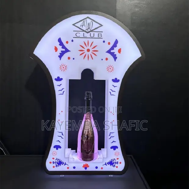 Premium Acrylic LED Lighted Champagne Bottle Presenter - 1