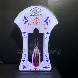 Premium Acrylic LED Lighted Champagne Bottle Presenter