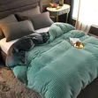 4Pc Velvet Coral Duvet Set (1 Duvet, 1 Sheet, 2 Pillow Covers), 6x6 - 2