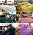 4Pc Velvet Coral Duvet Set (1 Duvet, 1 Sheet, 2 Pillow Covers), 6x6 - 4