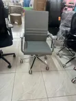 Office Leather Chair with Wheels - Grey - 2