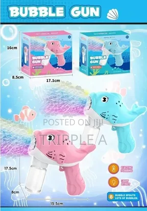 Dolphin-Themed Kids Bubble Gun with Lights