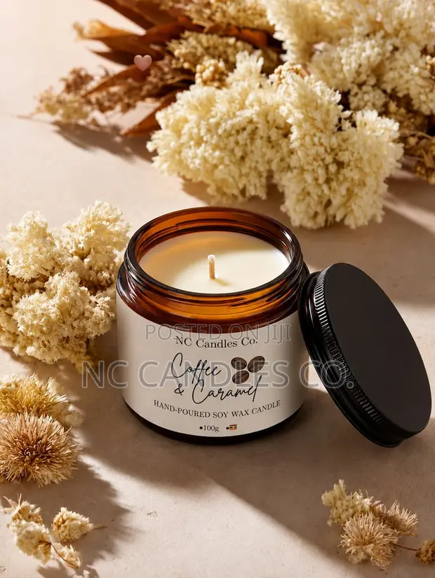 Coffee Caramel Scented Soy Wax Candle - 1