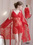 3pc Women's Lingerie and Nightwear Set - 1