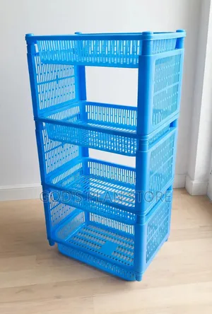 Ventilated 4-Tier Plastic Storage Unit