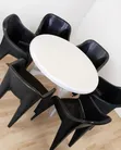 7-Piece 6-Seater Plastic Round Dining Table and Chairs - 2