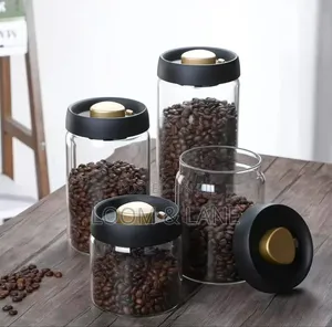 4pcs Airtight Glass Coffee Storage Canisters