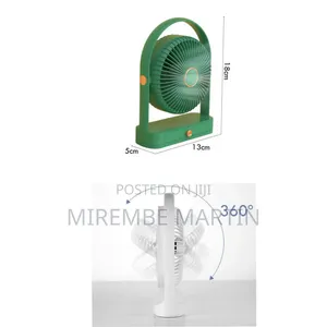 Mini Electric Fan with Drawer, USB Portable, Rotatable Head