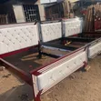 5x6ft Bed Frame - Black & Maroon - 1