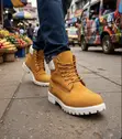Genuine Timberland White Sole Brown Leather Boots - 2