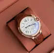Classic Cartier Ballon Bleu Chronograph Leather Strap Watch - 1