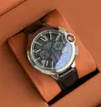Classic Cartier Ballon Bleu Chronograph Leather Strap Watch - 2