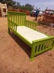 3x6 Lime Green Wooden Toddler Bed - 1