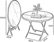 Brand New Foldable Round Glass Bistro Dining Table - White Marble - 3