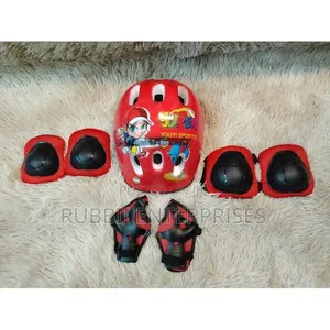 Kids Bike & Skate Protective Gear Set (7-in-1) - Red