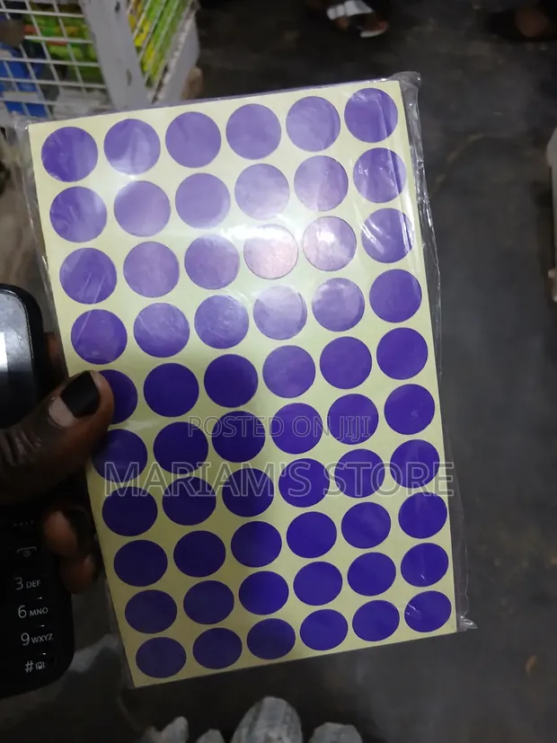 TownStix Brand Purple Round Dot Stickers - 1