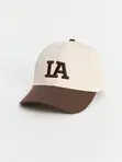 LA Embroidered Baseball Cap - Brown - 1