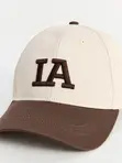 LA Embroidered Baseball Cap - Brown - 3