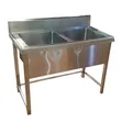 Commercial Double Bowl Sink on Stand - 1