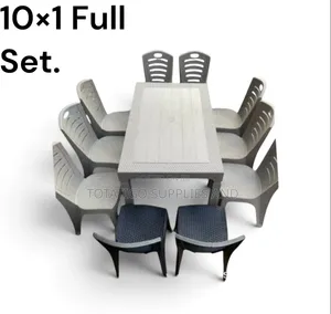 Brand New Plastic Chairs and Table Set (10 Pcs)