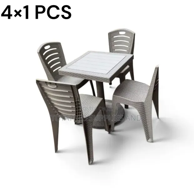 Plastic Set of 4 Chairs and Table - 1