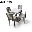 Plastic Set of 4 Chairs and Table - 1