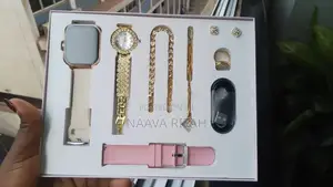 A58 Plus 7-in-1 Smartwatch & Jewelry Gift Set - Pink