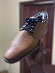 Men's Tan Leather Derby Shoes - Size 43 - 3