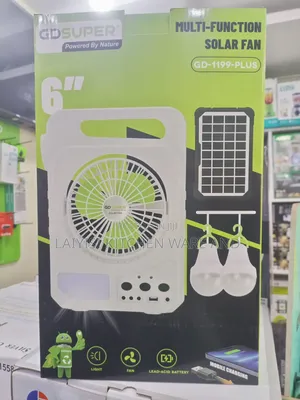 Solar Kit with Fan, Phone Charging & 2 Bulbs