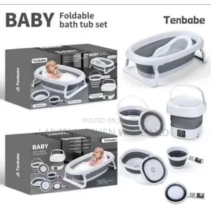 7-in-1 Foldable Baby Bath Tub Set with Portable Washing Machine