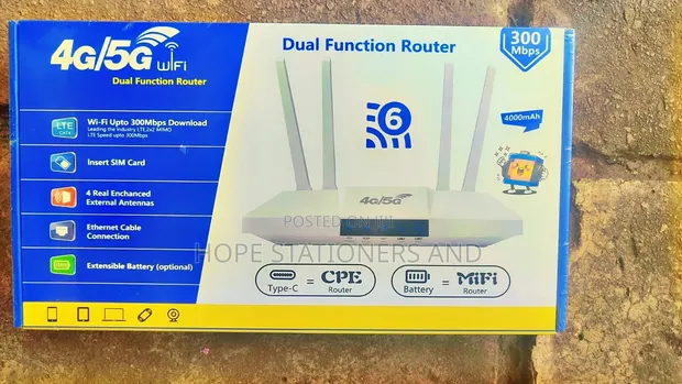 Dual Function 4G/5G Router with SIM Slot & Battery - 1