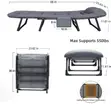 Adjustable Folding Camping Cot Lounge Chair with Padded Cushion - 1