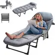 Adjustable Folding Camping Cot Lounge Chair with Padded Cushion - 2